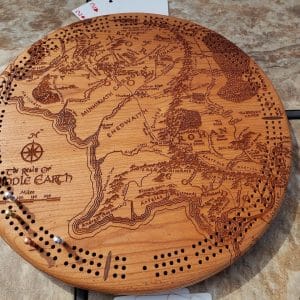 Wooden Cribbage Board: Middle Earth - Round - Image 7