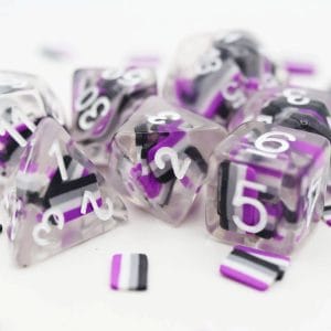 7-Piece Resin RPG Dice Set: Pride Flag - Image 7