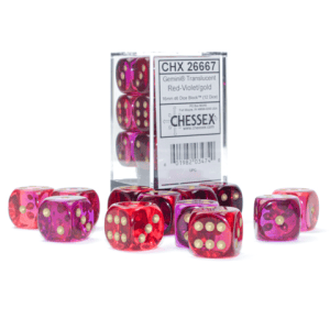 12d6 Dice Block (16mm): Gemini Translucent (Assorted Colours) - Image 7