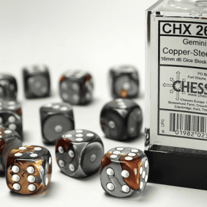 12d6 Dice Block (16mm): Gemini White Pipped (Assorted Colours) - Image 7