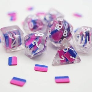 7-Piece Resin RPG Dice Set: Pride Flag - Image 8