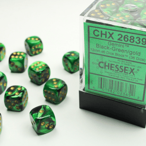 36d6 Dice Block (12mm): Gemini Gold Pipped (Assorted Colours) - Image 9