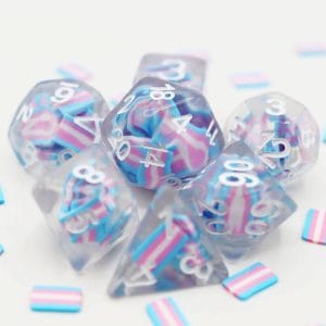 7-Piece Resin RPG Dice Set: Pride Flag - Image 9